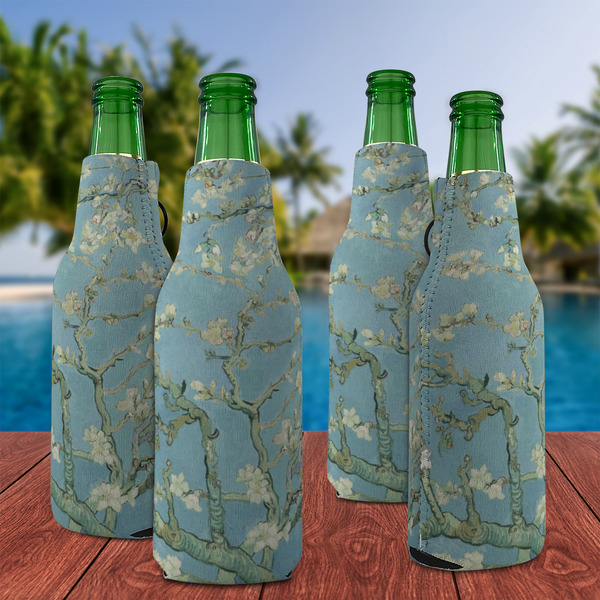 Almond Blossoms (Van Gogh) Zipper Bottle Cooler - Set of 4 - LIFESTYLE
