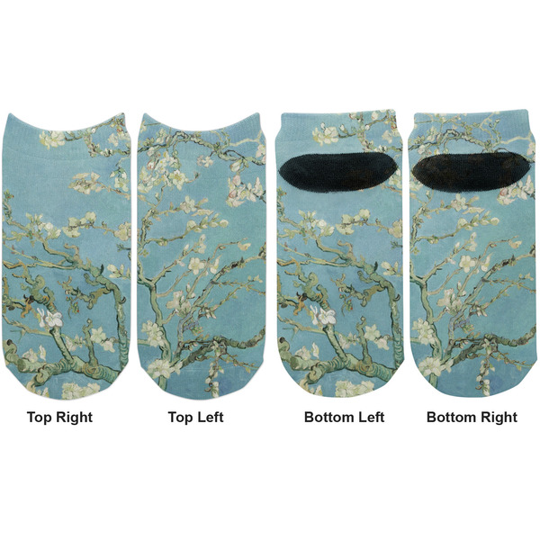 Apple Blossoms (Van Gogh) Adult Ankle Socks - Double Pair - Front and Back - Apvl