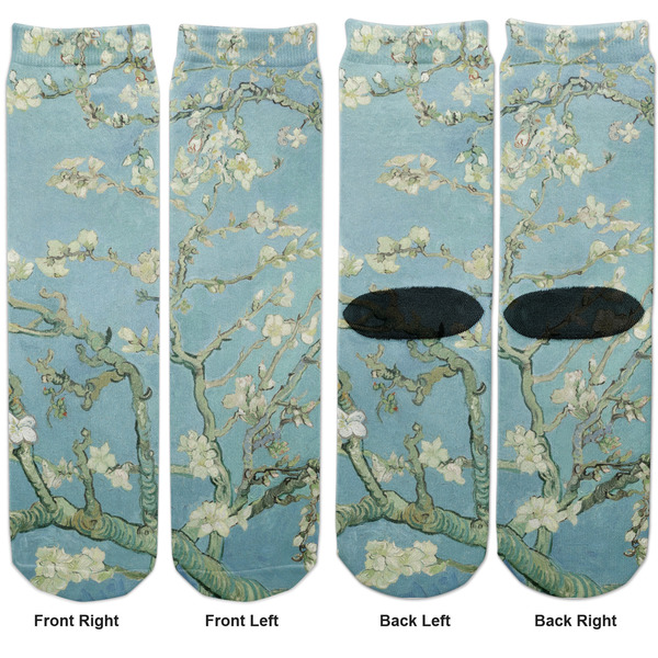 Apple Blossoms (Van Gogh) Adult Crew Socks - Double Pair - Front and Back - Apvl