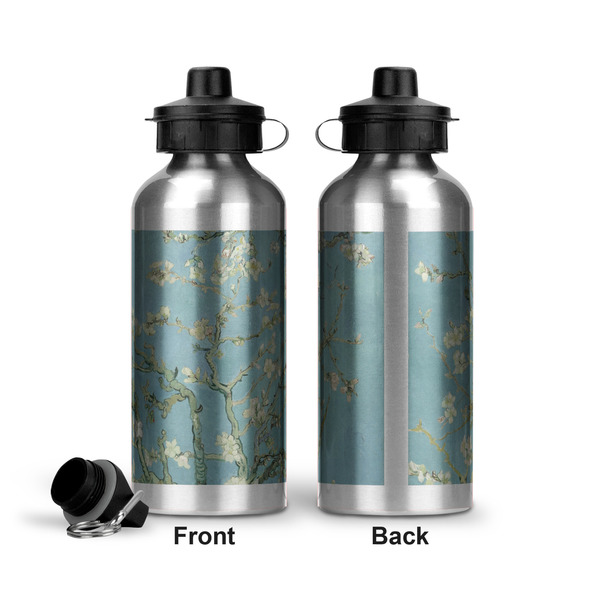 Apple Blossoms (Van Gogh) Aluminum Water Bottle - Front and Back