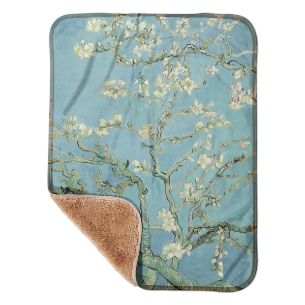 Custom Almond Blossoms (Van Gogh) Sherpa Baby Blanket - 30" x 40"