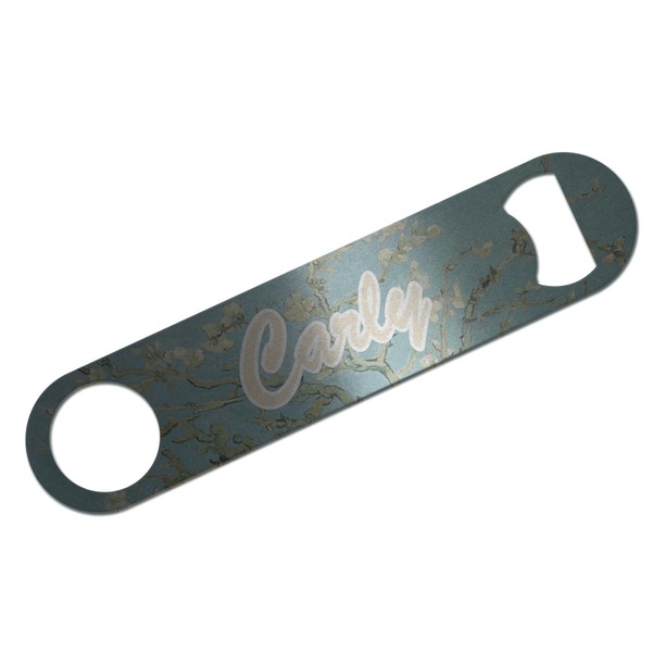 Custom Almond Blossoms (Van Gogh) Bar Bottle Opener - Silver
