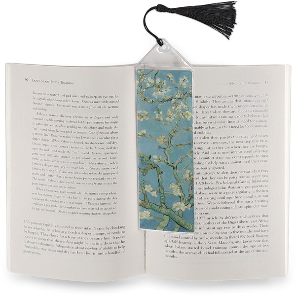 Apple Blossoms (Van Gogh) Bookmark with tassel - In book
