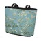 Almond Blossoms (Van Gogh) Bucket Tote w/ Genuine Leather Trim