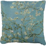 Almond Blossoms (Van Gogh) Faux-Linen Throw Pillow 16"