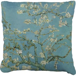 Almond Blossoms (Van Gogh) Faux-Linen Throw Pillow 16"