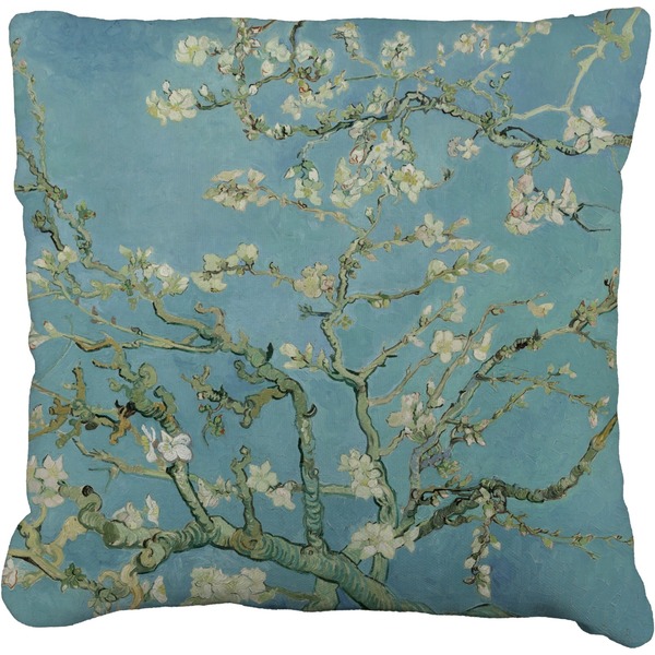 Custom Almond Blossoms (Van Gogh) Faux-Linen Throw Pillow 16"