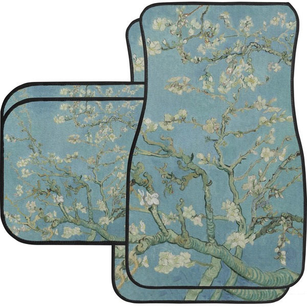 Custom Almond Blossoms (Van Gogh) Car Floor Mats Set - 2 Front & 2 Back