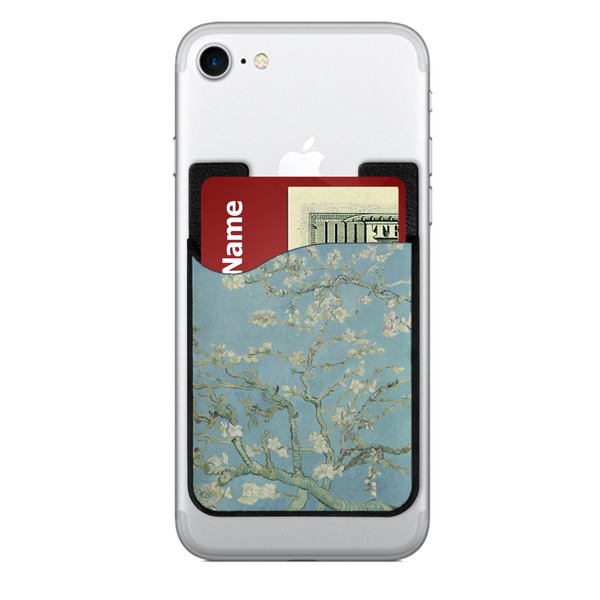 Custom Almond Blossoms (Van Gogh) 2-in-1 Cell Phone Credit Card Holder & Screen Cleaner