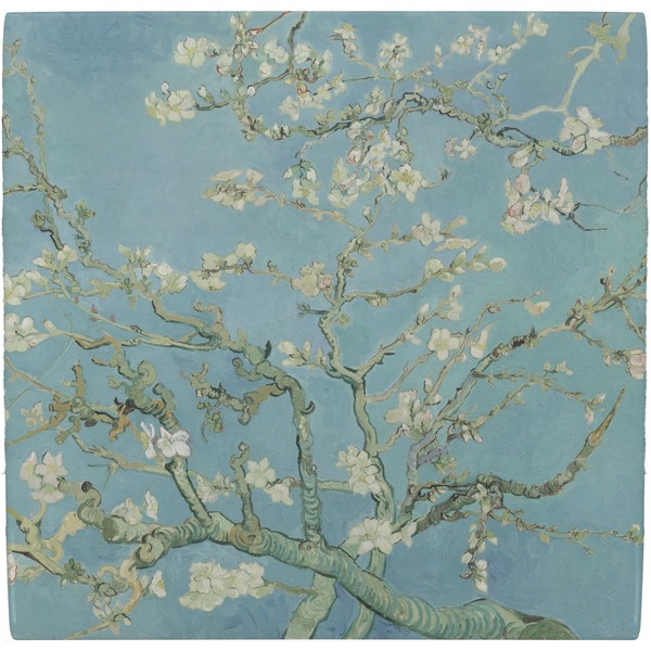 Custom Almond Blossoms (Van Gogh) Ceramic Tile Hot Pad