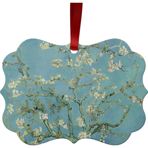Custom Almond Blossoms (Van Gogh) Metal Frame Ornament - Double Sided