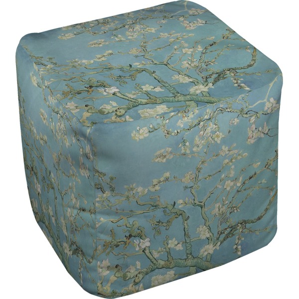 Custom Almond Blossoms (Van Gogh) Cube Pouf Ottoman