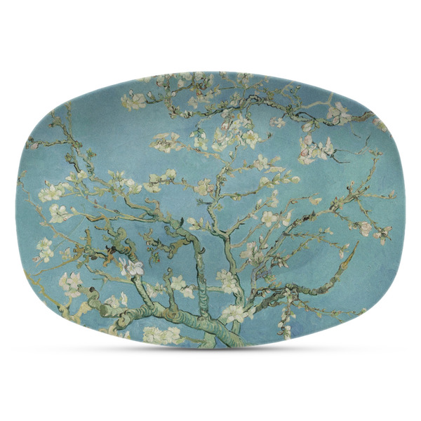 Custom Almond Blossoms (Van Gogh) Plastic Platter - Microwave & Oven Safe Composite Polymer
