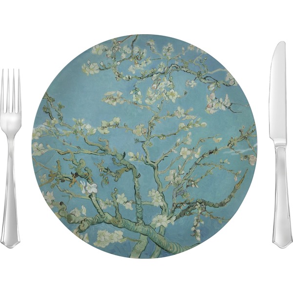 Custom Almond Blossoms (Van Gogh) 10" Glass Lunch / Dinner Plates - Single or Set