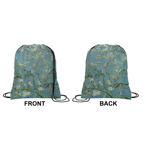 Apple Blossoms (Van Gogh) Drawstring Backpack Front & Back Medium