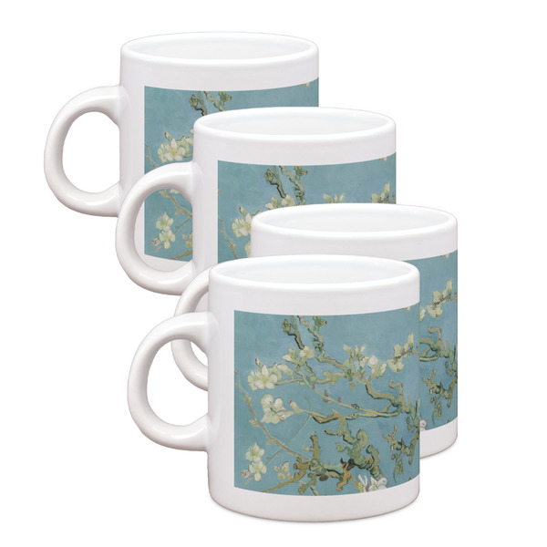 Custom Almond Blossoms (Van Gogh) Single Shot Espresso Cups - Set of 4