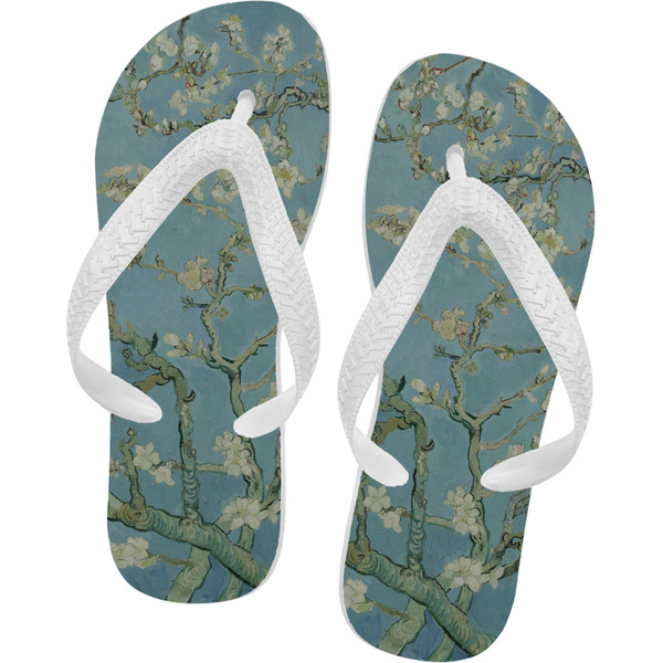 Custom Almond Blossoms (Van Gogh) Flip Flops - Small