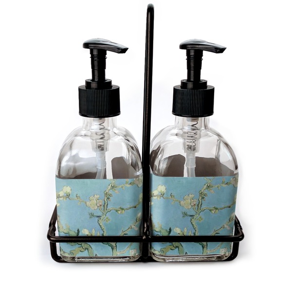 Custom Almond Blossoms (Van Gogh) Glass Soap & Lotion Bottles