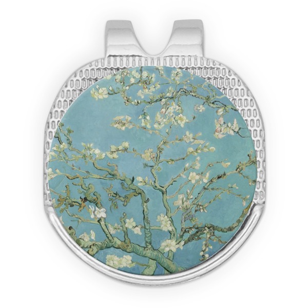 Custom Almond Blossoms (Van Gogh) Golf Ball Marker - Hat Clip - Silver