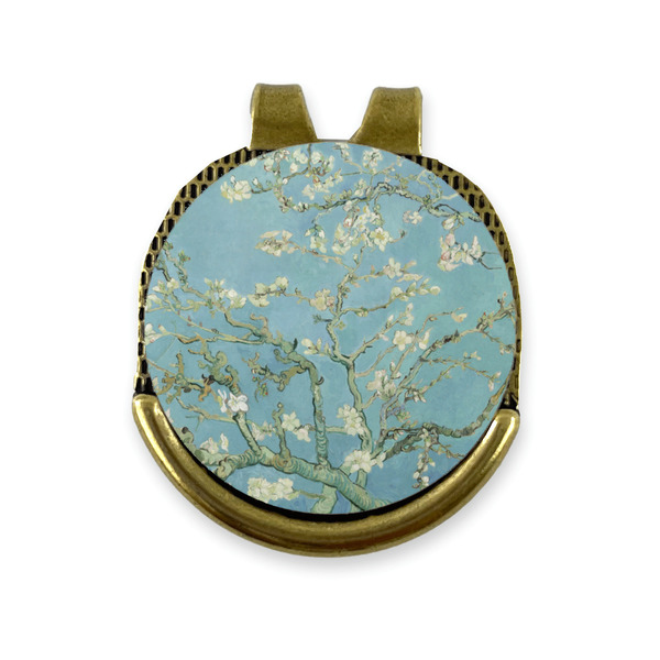 Custom Almond Blossoms (Van Gogh) Golf Ball Marker - Hat Clip - Gold