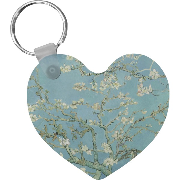 Custom Almond Blossoms (Van Gogh) Heart Plastic Keychain