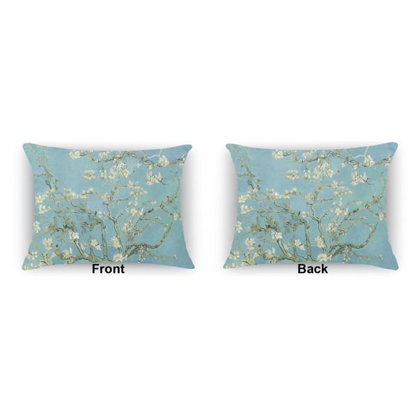 Apple Blossoms (Van Gogh) Indoor Rectangular Burlap Pillow (Front and Back)