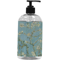 Almond Blossoms (Van Gogh) Plastic Soap / Lotion Dispenser (16 oz - Large - Black)