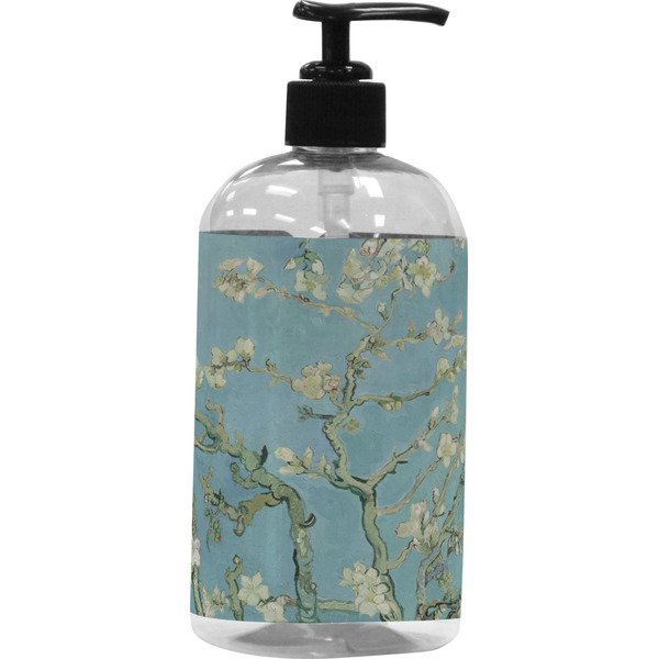 Custom Almond Blossoms (Van Gogh) Plastic Soap / Lotion Dispenser (16 oz - Large - Black)