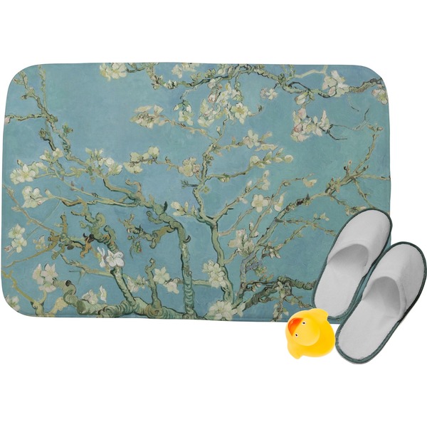 Custom Almond Blossoms (Van Gogh) Memory Foam Bath Mat
