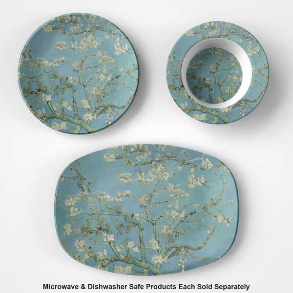 Apple Blossoms (Van Gogh) Microwave & Dishwasher Safe CP Plastic Dishware - Group