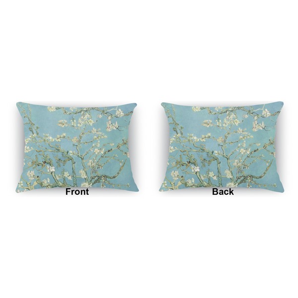Apple Blossoms (Van Gogh) Outdoor Rectangular Throw Pillow (Front and Back)
