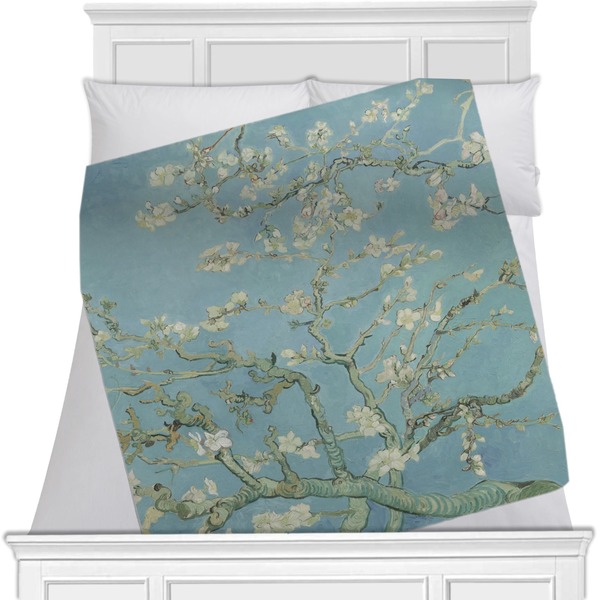 Custom Almond Blossoms (Van Gogh) Minky Blanket - Twin / Full - 80"x60" - Double Sided