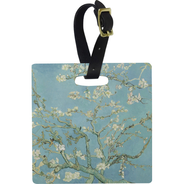 Custom Almond Blossoms (Van Gogh) Plastic Luggage Tag - Square