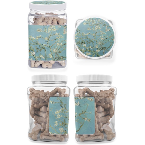 Apple Blossoms (Van Gogh) Pet Treat Jar - Multiple Angles