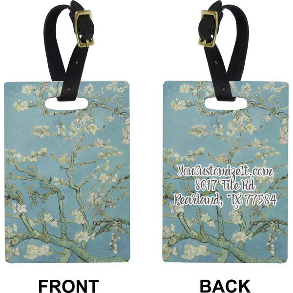 Apple Blossoms (Van Gogh) Rectangle Luggage Tag (Front + Back)