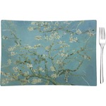 Almond Blossoms (Van Gogh) Rectangular Glass Appetizer / Dessert Plate - Single or Set