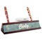 Apple Blossoms (Van Gogh) Red Mahogany Nameplates with Business Card Holder - Angle