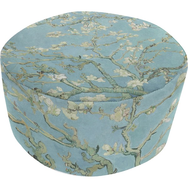 Custom Almond Blossoms (Van Gogh) Round Pouf Ottoman