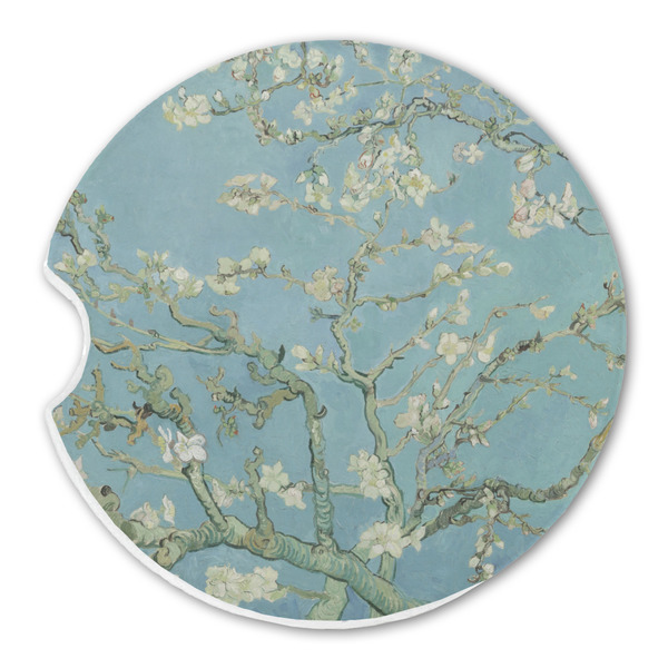 Custom Almond Blossoms (Van Gogh) Sandstone Car Coaster - Single