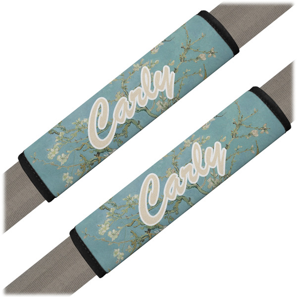 Custom Almond Blossoms (Van Gogh) Seat Belt Covers (Set of 2)