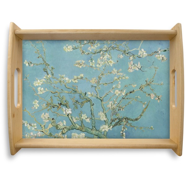 Custom Almond Blossoms (Van Gogh) Natural Wooden Tray - Large