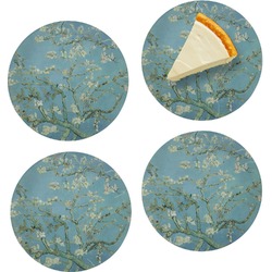 Almond Blossoms (Van Gogh) Set of 4 Glass Appetizer / Dessert Plate 8"