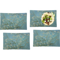 Almond Blossoms (Van Gogh) Set of 4 Glass Rectangular Lunch / Dinner Plate