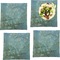 Almond Blossoms (Van Gogh) Set of 4 Glass Square Lunch / Dinner Plate 9.5"