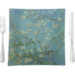 Almond Blossoms (Van Gogh) 9.5" Glass Square Lunch / Dinner Plate- Single or Set of 4
