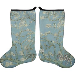 Almond Blossoms (Van Gogh) Holiday Stocking - Double-Sided - Neoprene
