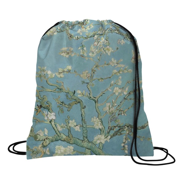 Custom Almond Blossoms (Van Gogh) Drawstring Backpack - Medium