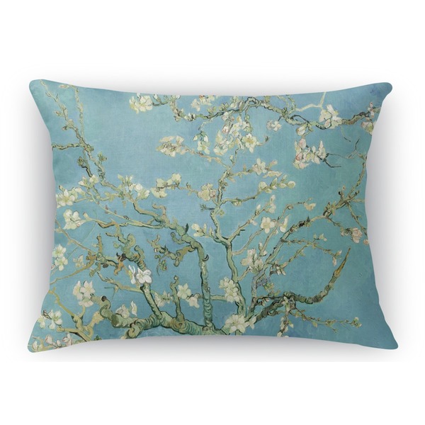 Custom Almond Blossoms (Van Gogh) Rectangular Throw Pillow Case