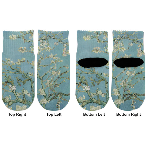Apple Blossoms (Van Gogh) Toddler Ankle Socks - Double Pair - Front and Back - Apvl