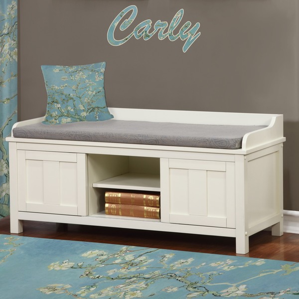 Apple Blossoms (Van Gogh) Wall Name Decal Above Storage bench